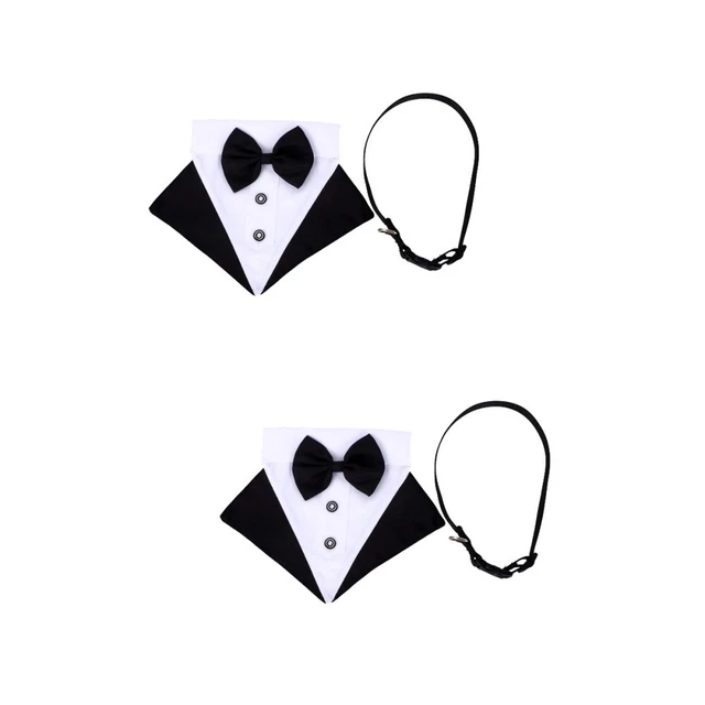 2 Sets Bavoir Pour Animaux De Compagnie Coton Costume Chien Messieurs