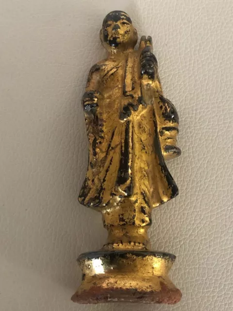 Burmese bronze figure of a standing priest/monk circa XV-XVI century 7