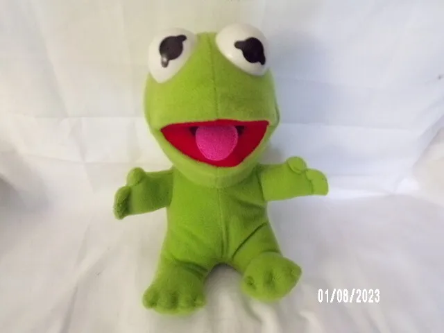 Vintage 1987 Baby Kermit The Frog Jim Henson Muppet Babies Stuffed Animal 7"