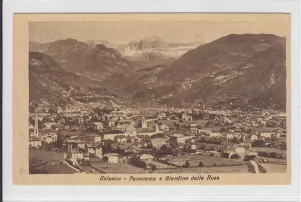 AK Bolzano, Bozen, Panorama e Giardino delle Rose, 1925