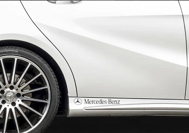 AMG Mercedes Side Skirt Logo Vinyl Car Decals – Gloss Black Set Of 2 – Made In UK