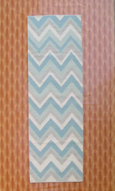 Kitchen Kilim Runner Wool Carpet Kilim Rug Wool rug 2.4x7 Geometric Hallway Rug