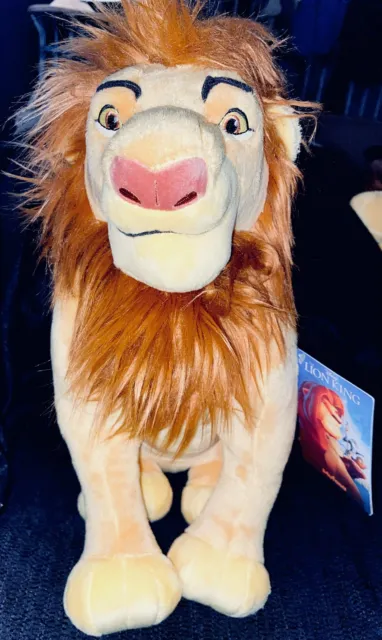 DISNEY AUTHENTIC THE Lion King Mufasa Plush Stuffed Toy Figure 14 ...