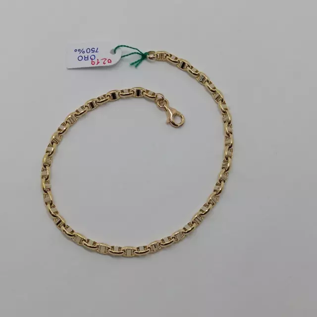 Bracciale Da Uomo A Maglia Marina In Oro Giallo E Bianco 18Kt 3,6 Grammi (0219)