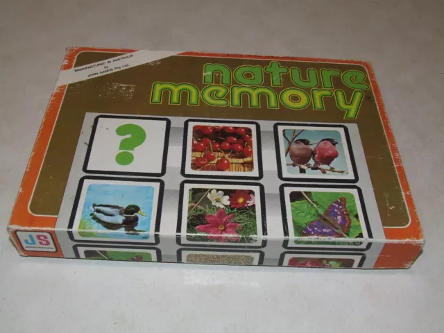 Nature Memory Board Card Game Vintage 1974 John Sands