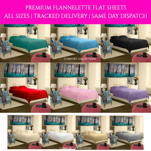 Flannelette 100% Cotton Matching Duvet Cover,Fitted,Flat Bed Sheet,Pillowcases