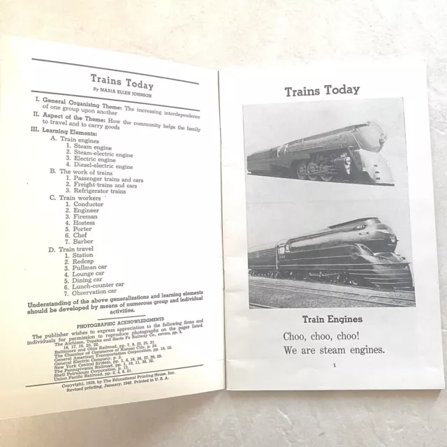 VTG 1940s Railroad Ephemera Children’s Lot - 2 Booklets + 6 Ft Banner/Streamer 3