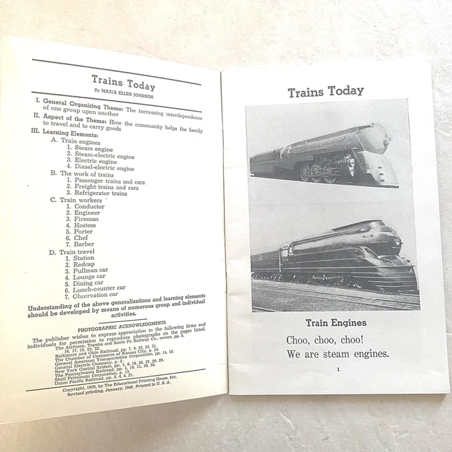 VTG 1940s Railroad Ephemera Children’s Lot - 2 Booklets + 6 Ft Banner/Streamer 3