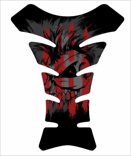 Grunge Teschio 2 Rip Moto Gel Gas Serbatoio Pastiglia Cupola 3D Protezione Decal