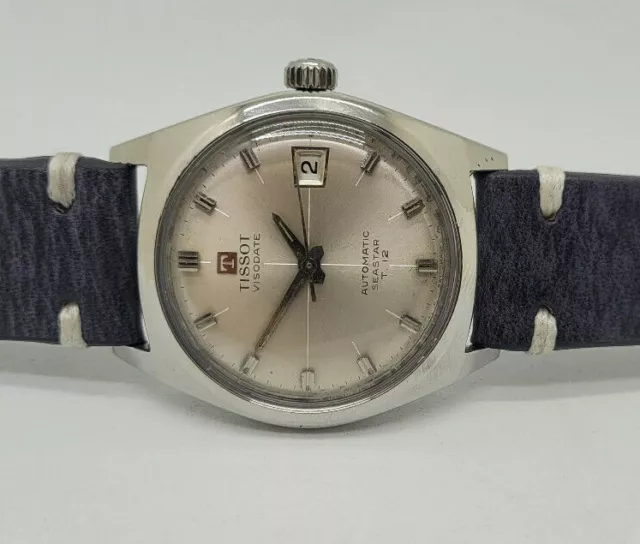 USED VINTAGE TISSOT Visodate Seastar T.12 Silver Dial Date