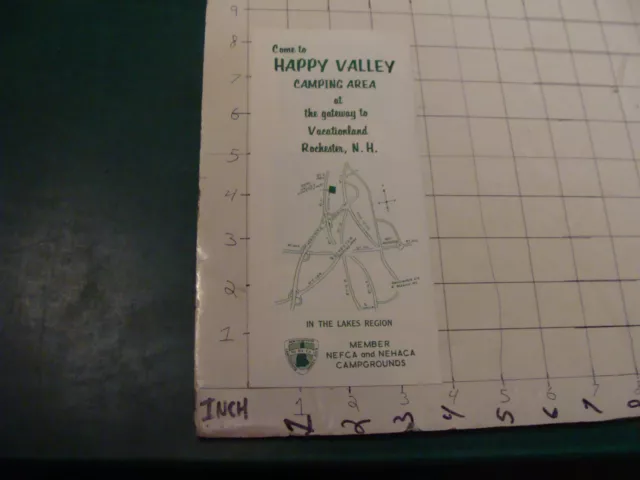 Vintage HIGH GRADE Paper item: 1971 HAPPY VALLEY Camping Area Rochester NH