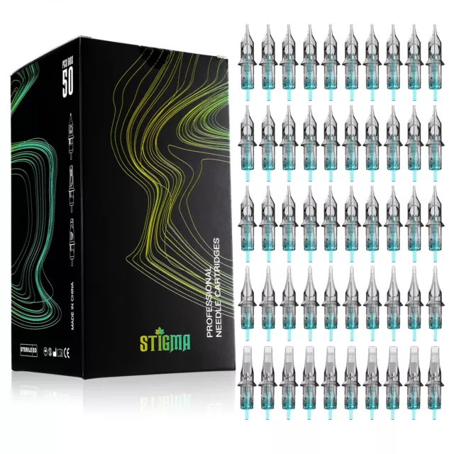 50X Disposable Sterilized Tattoo Needles Set Cartridges Needle Round Sharder