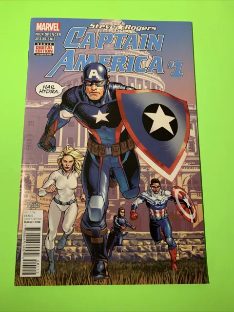 Steve Rogers CAPTAIN AMERICA #1 NM 2nd Print Hail Hydra Falcon Winter Soldier