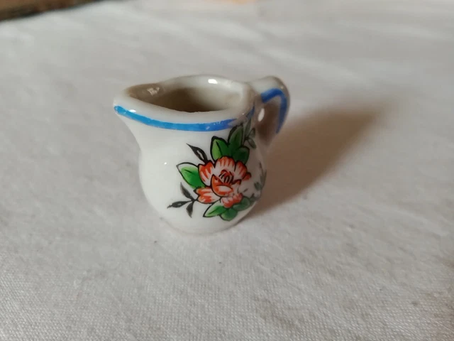 ANCIEN POT POTERIE Alsacienne Art Populaire Pichet Savoie/fleur/d 9,5cm
