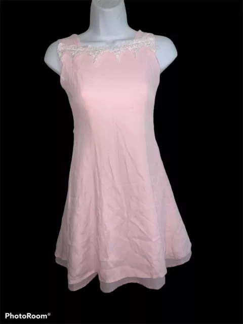 Vintage Sugar Plum Easter Dress Flower Girl Church Pink Fit and flare