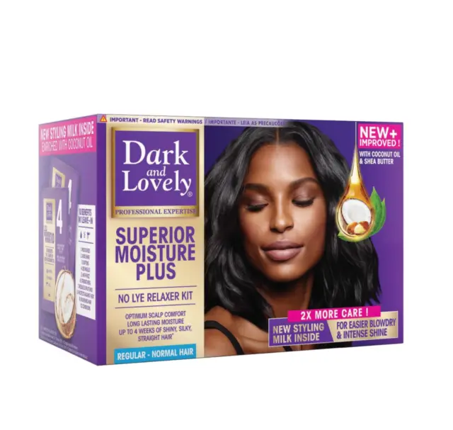 Dark and Lovely No-Lye Hair Relaxer Kit Oil-Infused Caring System Regular/Normal