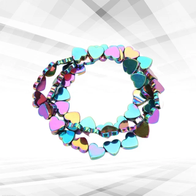 Heart Beads Loose Beads Necklace Beads Crafts Colorful Beads Suite
