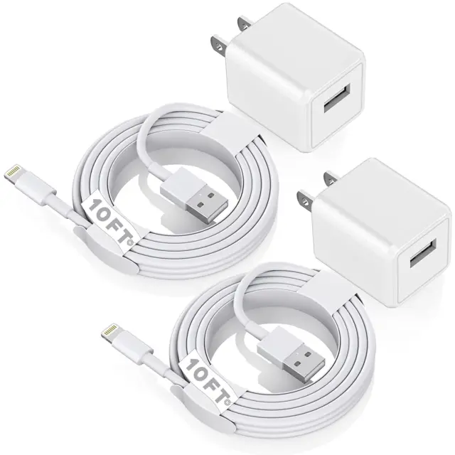 Iphone Charger 10Ft, [Apple Mfi Certified] Long Lightning Cable Data Sync Chargi
