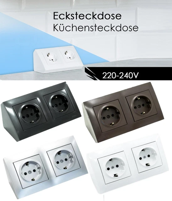 Möbel-Steckdose 2-fach Mit Schalter Anthrazit Für Küche & Büro