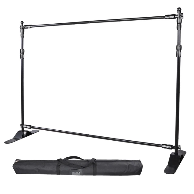 8' Telescopic Step and Repeat Banner Backdrop Stand Adjustable Photo Display