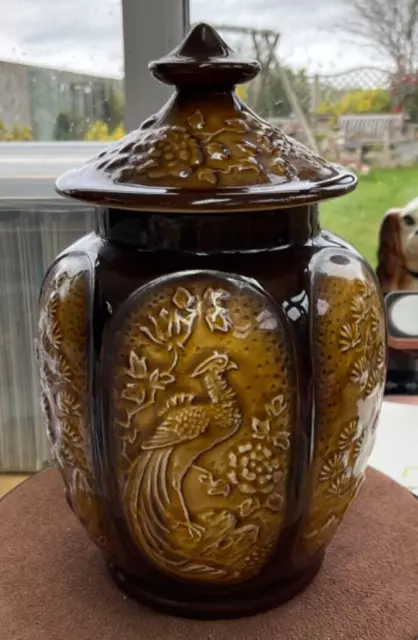 Vintage Sylvac Pottery England Ginger Tea Jar Urn 5395 7.5in tall used worn