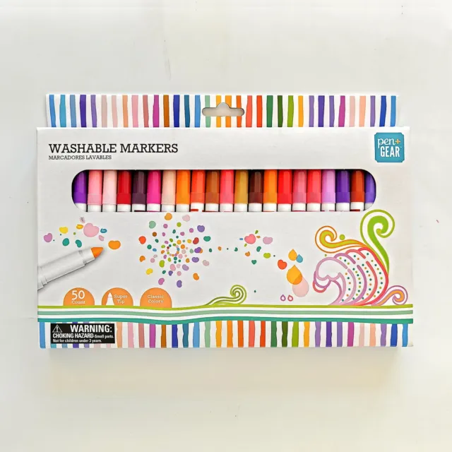 (SHIP FROM USA) 50CT Super Tip Washable Marker Classic Colors Assorted colors