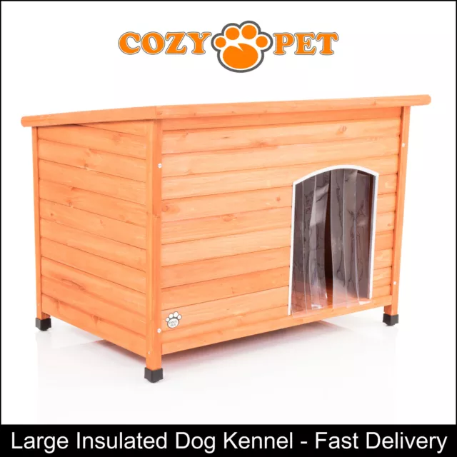 Dog Kennel by Cozy Pet L Size Insulated Wooden Puppy Kennels House DK01L