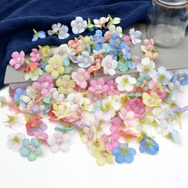 100 Piezas Peque?o Seda Margarita de Bud Cabezas Artificial Falso Flor DIY Craft