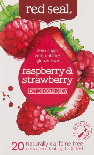 Red Seal Raspberry and Strawberry Hot and Cold Brew, 20 Tea Bags