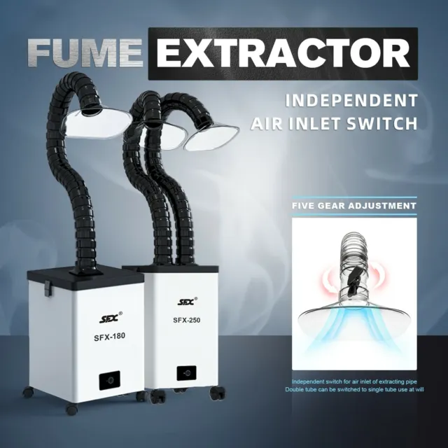 SFX 135w Smoke Purifier with 3 Filter Layers Fume Extractor SFX-250 Double Tube