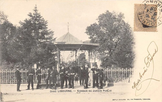 CPA 33 LIBOURNE KIOSQUE DU JARDIN PUBLIC  (dos non divisé)
