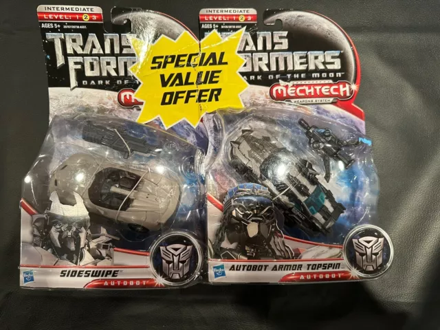 Transformers Dark of the Moon Sideswipe And Autobot Armor Top Spin