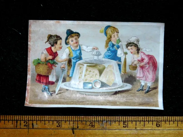 Lovely Fantasy Ladies Giant Swiss Cheese Shop Keeper Selling Victorian Card F34