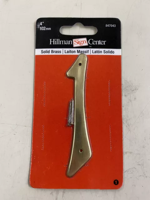 NUEVO Hillman Sign Center 847043 Latón Sólido 4" Casa Dirección Número 1