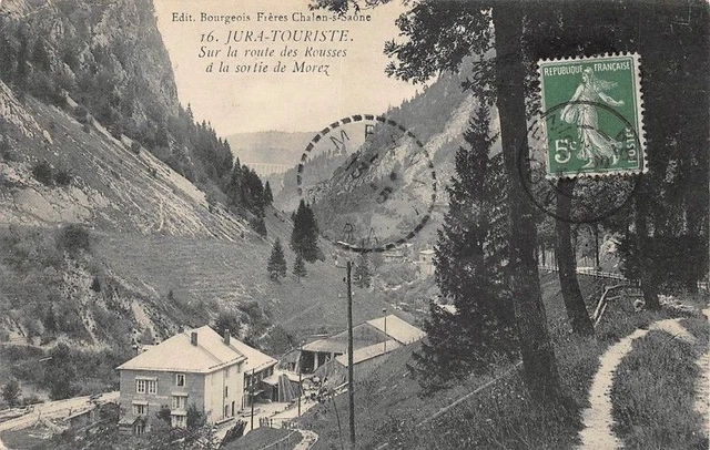 Sur la route des Rousses LA sortie de morez (cpa 39 jura)