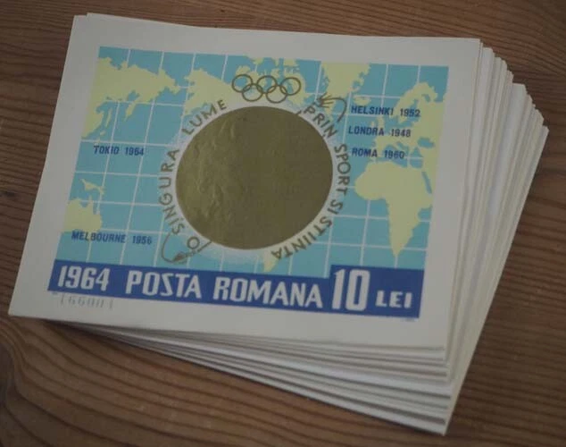 1964 Rumänien; 100 Blocks Goldmedaillengewinner, **/MNH, Bl. 59, ME 1500,-