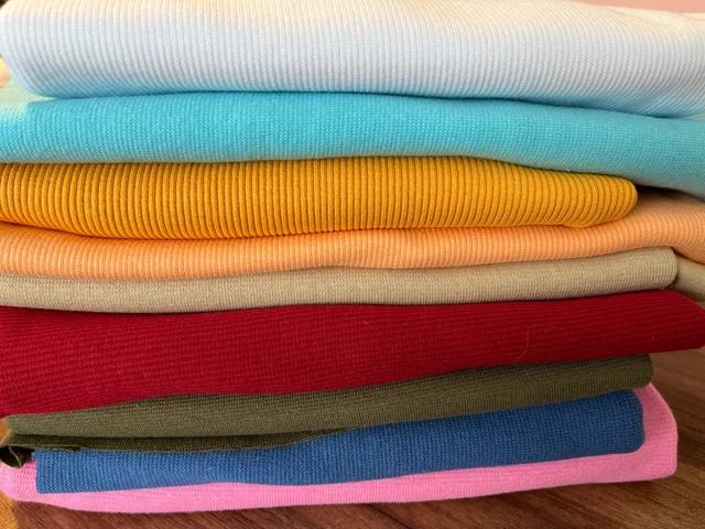 Maglia di cotone 9 pezzi x resti a costine tubolari 1,05 kg tessuto nuovo