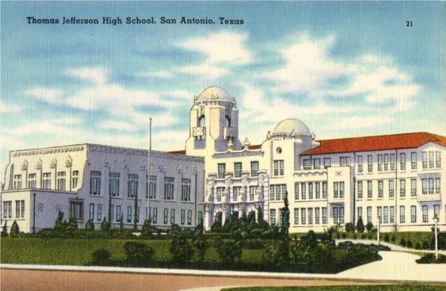Postcard Thomas Jefferson High School San Antonio Texas TX