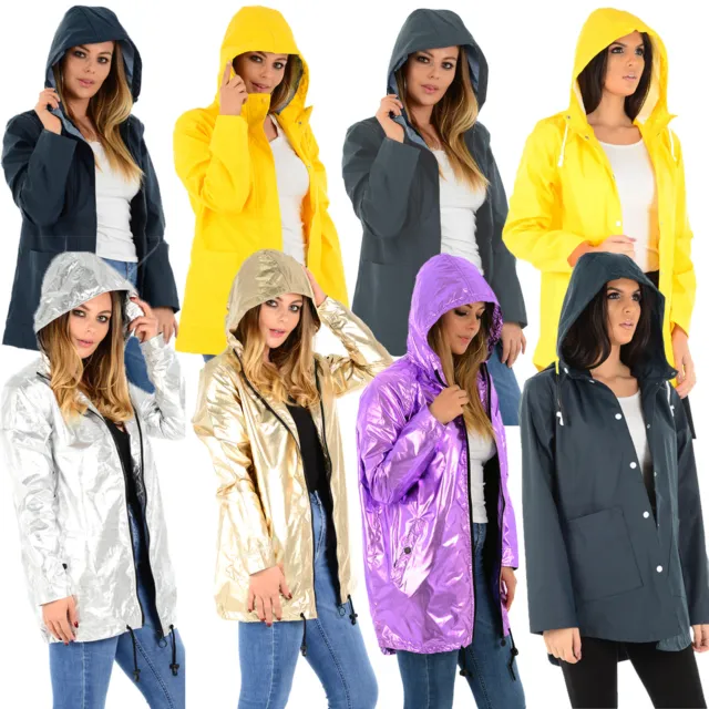 Felpa con cappuccio donna donna ragazza in pvc pu giacca parka frangivento