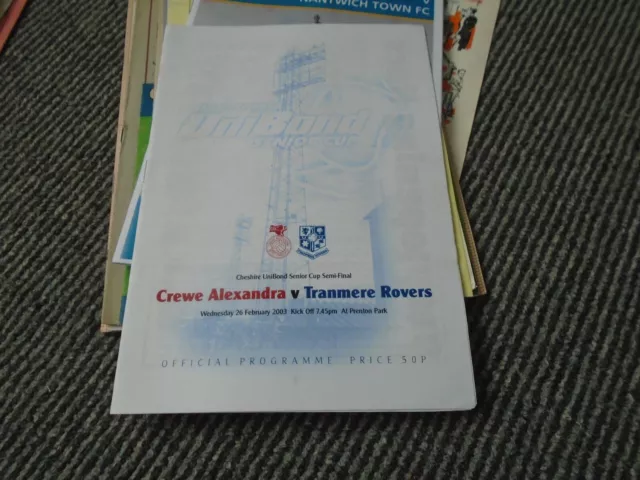 Crewe Alexandra V Tranmere Rovers 2002-3 Cheshire Senior Cup Semi Final