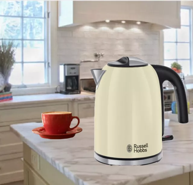Russell Hobbs Cream Kettle Electric Colour Plus Stainless Steel 1.7L 3000w 20415