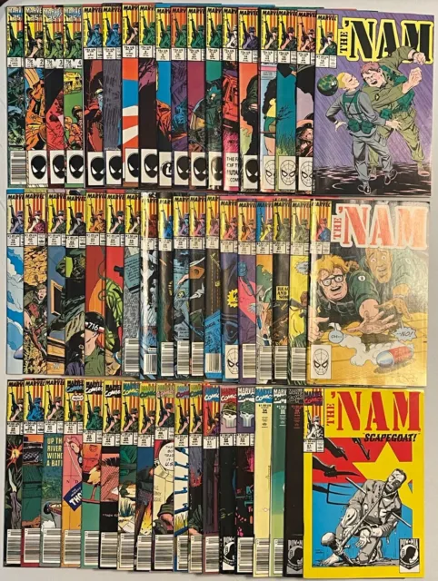 Lot of 54 - The 'Nam - 1-24, 26-48, 51-55, 58, 61 (Marvel, 1986, VF)