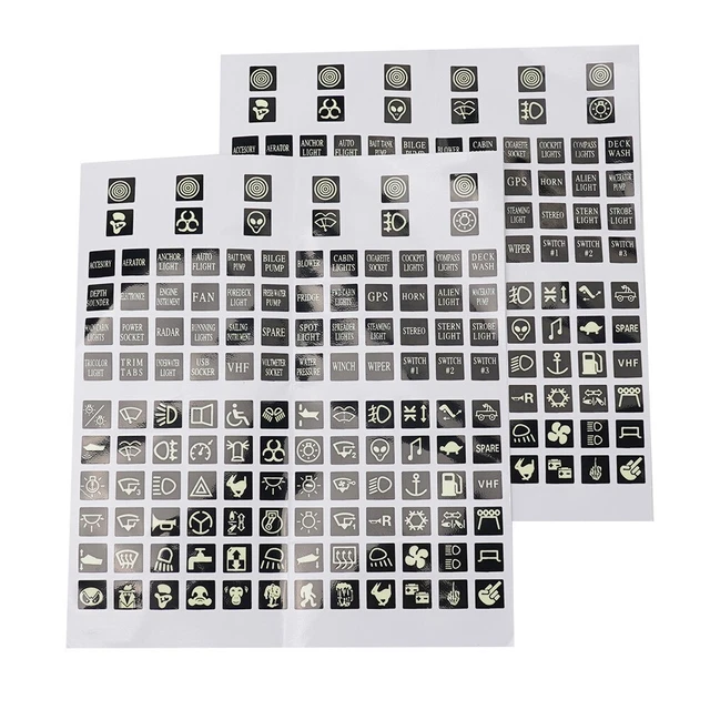 400 Autocollants Pour Interrupteurs - 20 Motifs, PVC, 19x19 Mm, Identification Facile Pour Maison Et Bureau
