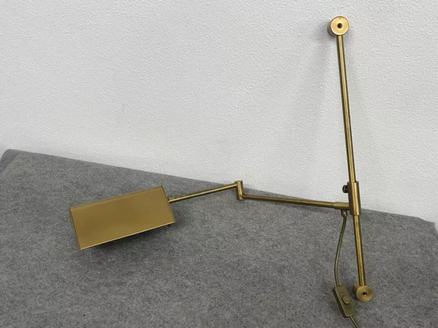 Wandlampe Messing 70er Vintage Leselampe Wall Light Brass Schwenklampe Design