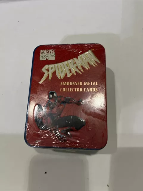 1996 Marvel Spider-Man Embossed Metal Collector Cards x5 Sealed Set