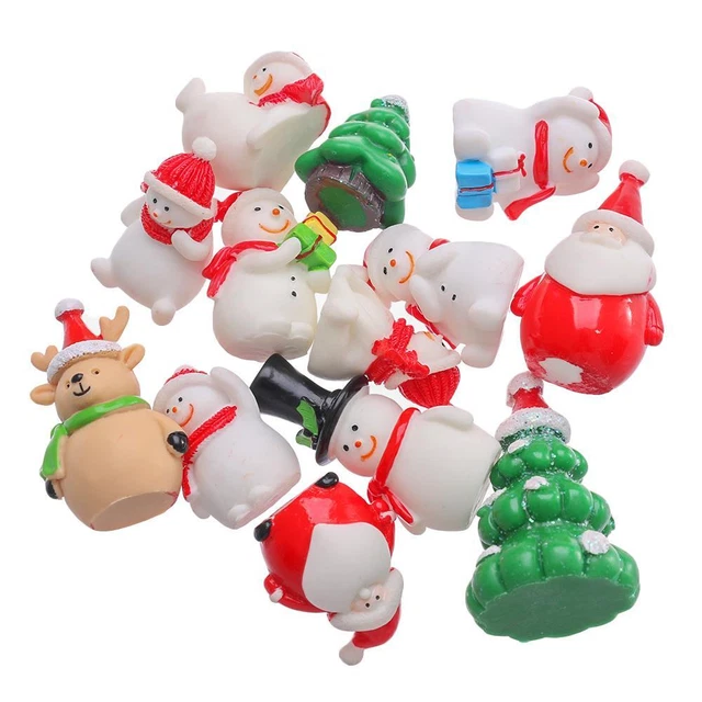 Landscape Xmas Tree Christmas Accessory Santa Claus Figurines Miniature Snowman