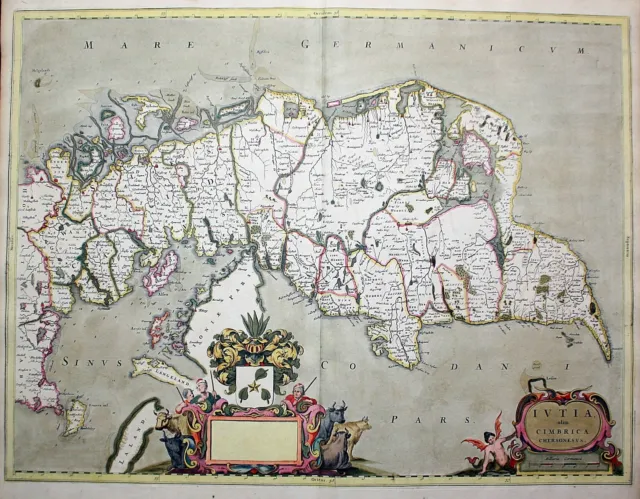Jutland Danmark Denmark Dänemark Blaeu Karte map kort Kupferstich engraving 1640