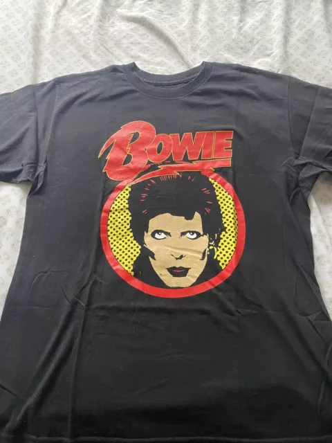 DAVID BOWIE “Ziggy Stardust” Licensed Glam Rock T-Shirt. LARGE Pre-owned