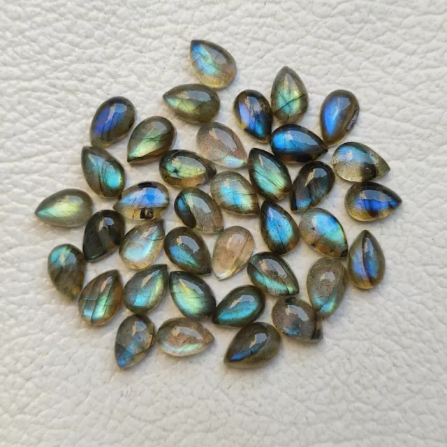 9X7 MM Tear Drop Shape Amazing Flashy Labradorite Cabochon Loose Gemstone V95-4