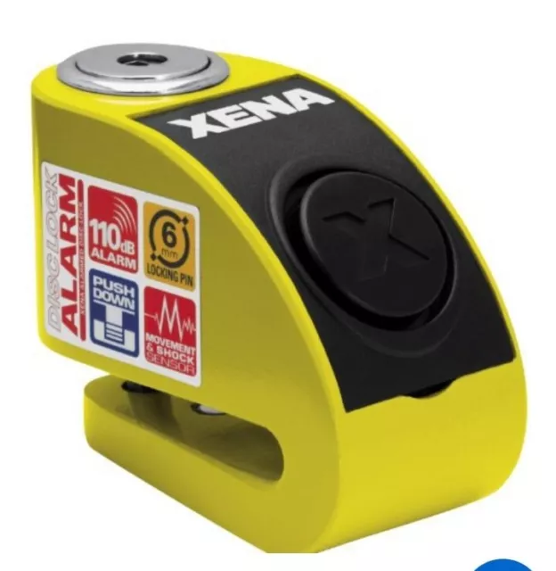 Bloqueo de alarma de motocicleta Xena XZZ6L-Y amarillo